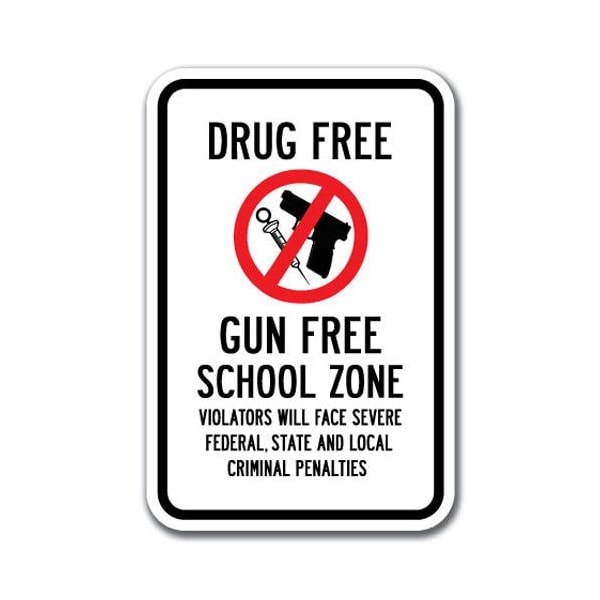 Safety Sign, 12 in Height, Aluminum, Drug Free - Drug Free